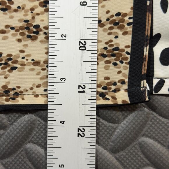 Truffles Shirt Womens Beige Animal Print Short Sleeve Camp Collar Button Down - Picture 6 of 7